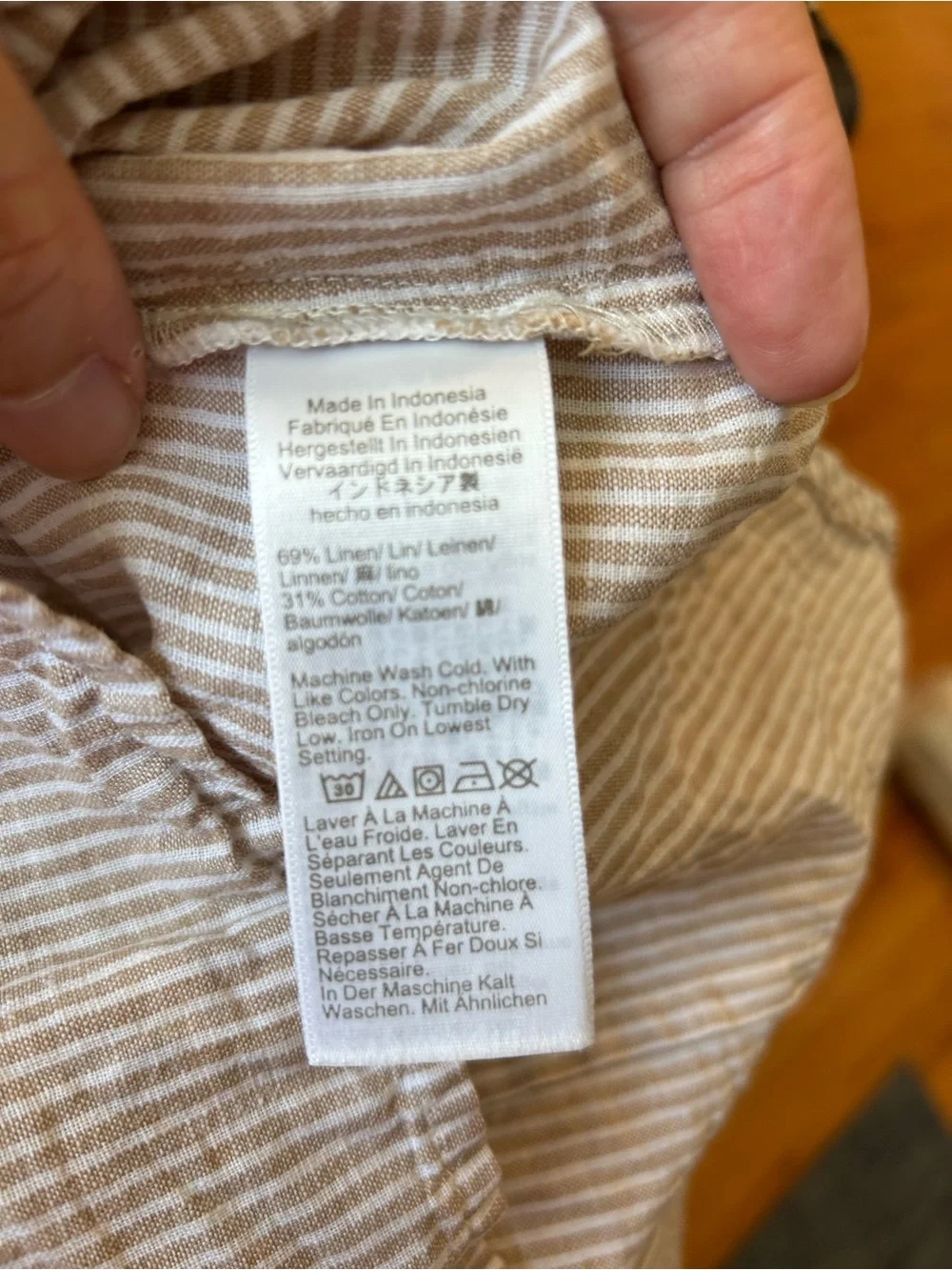 J. Crew Lightweight Striped Short-Sleeve Button-Up Shirt - Cream & Tan